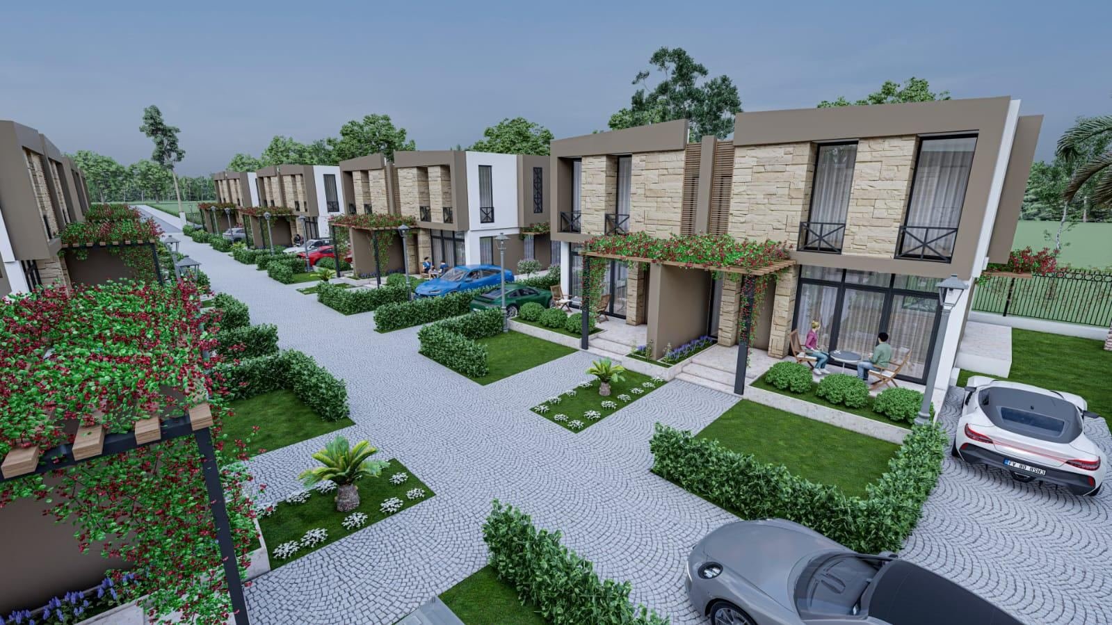 GIRNE DOGANKOYDE SATILIK 3+1 BAHCELI TOWNHOUSE