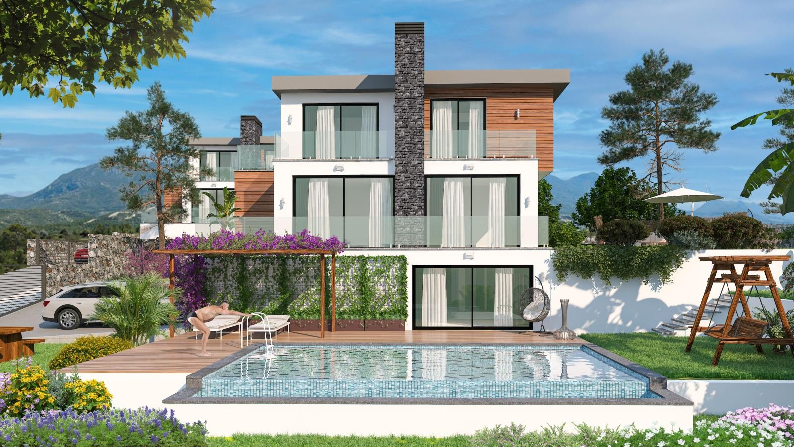 4+2 TRIPLEX VILLA FOR SALE IN ÇATALKÖY, GİRNE, FROM THE PROJECT PHASE