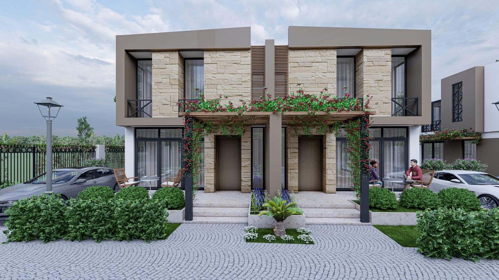 GIRNE DOGANKOYDE SATILIK 3+1 BAHCELI TOWNHOUSE