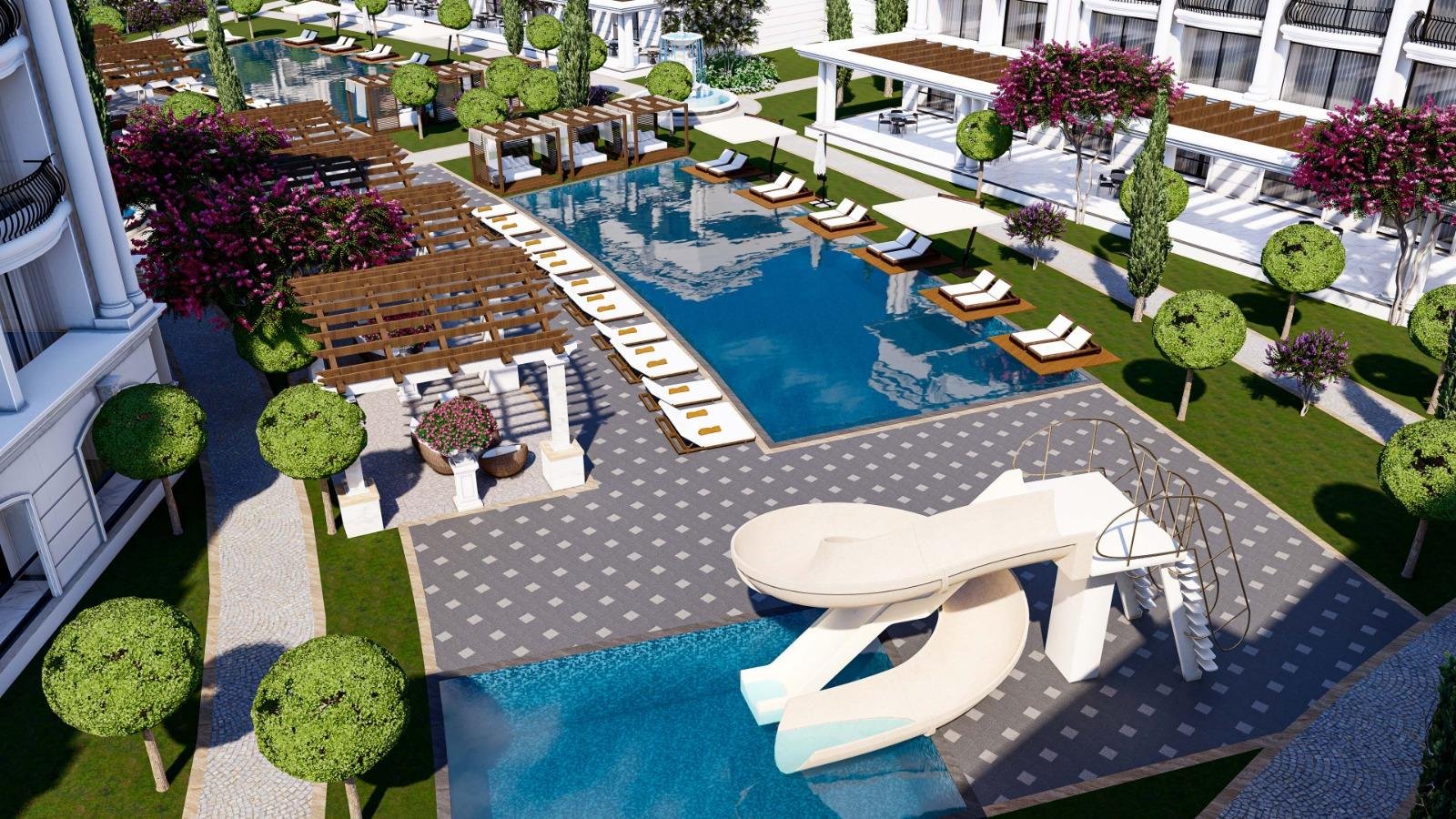 1+0 AND 2+1 SUITE ROOMS FOR SALE FROM THE HOTEL CONCEPT PROJECT IN ISKELE BAFRA REGION