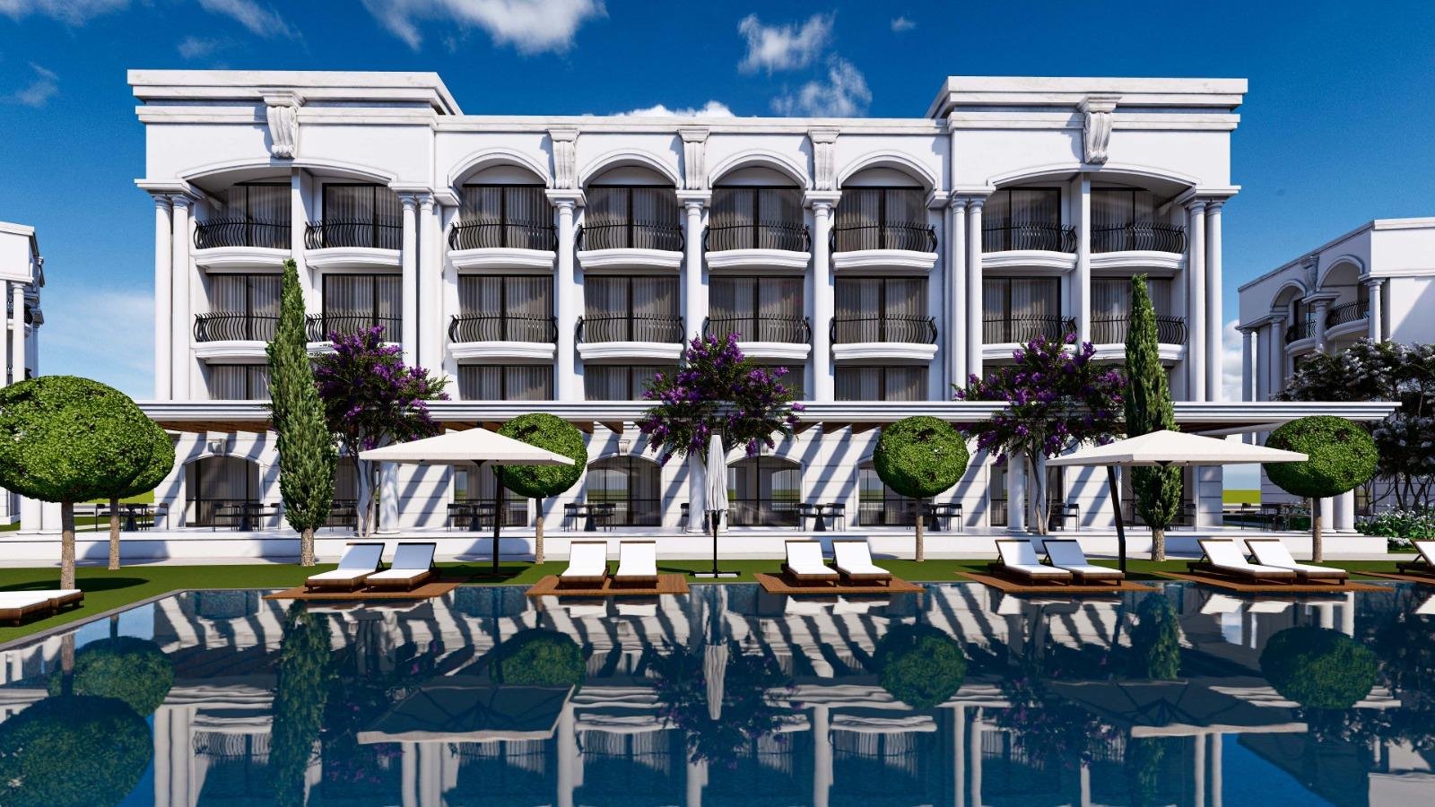 1+0 AND 2+1 SUITE ROOMS FOR SALE FROM THE HOTEL CONCEPT PROJECT IN ISKELE BAFRA REGION